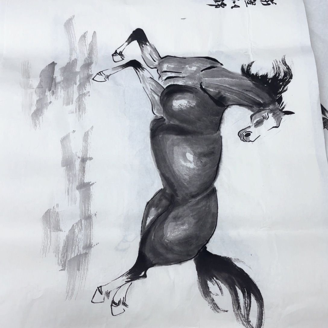 国画芳华四尺四开马