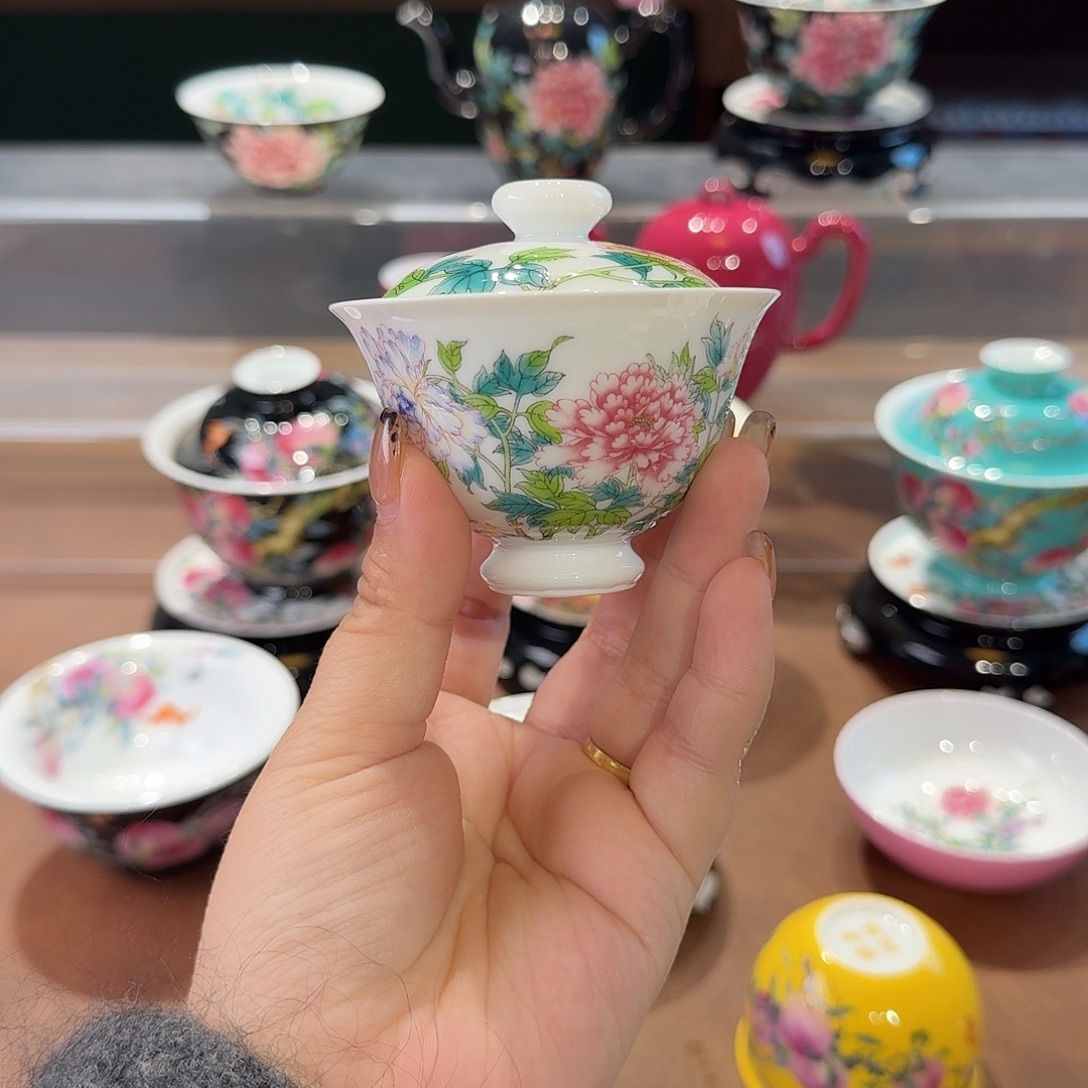 珐琅彩主人杯茶具茶具套装