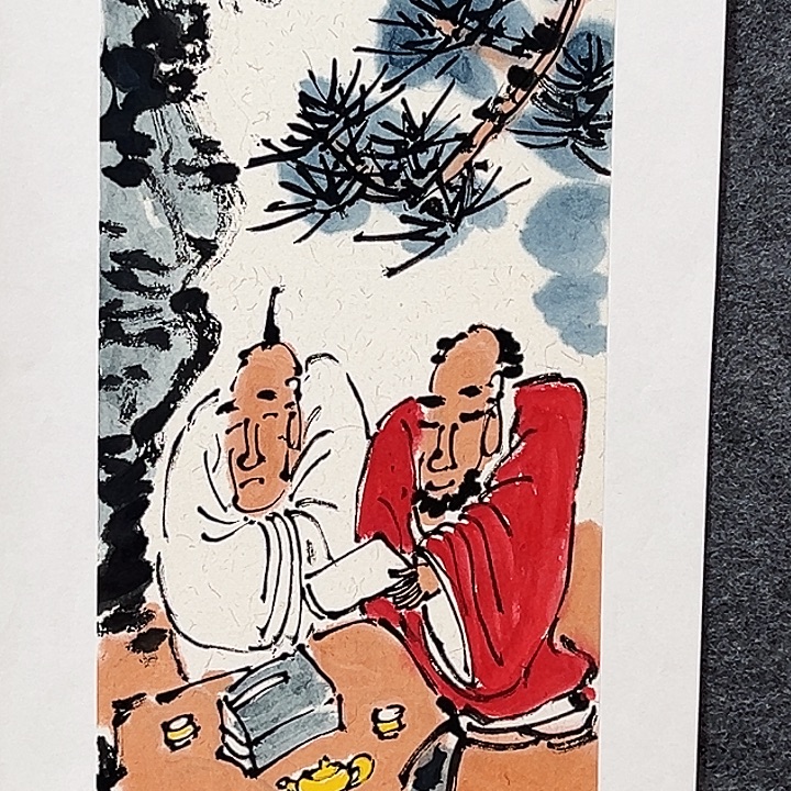 国画知鱼之乐纯手绘