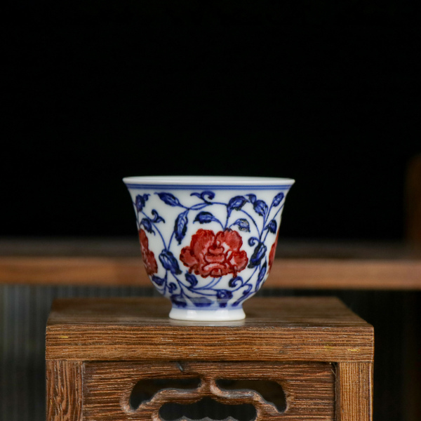 景德镇官方甄选 永明尚玩 明缠枝小杯