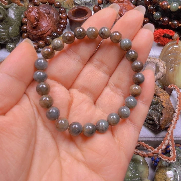 岫岩河磨玉（透闪石质玉）手串未镶嵌S**?