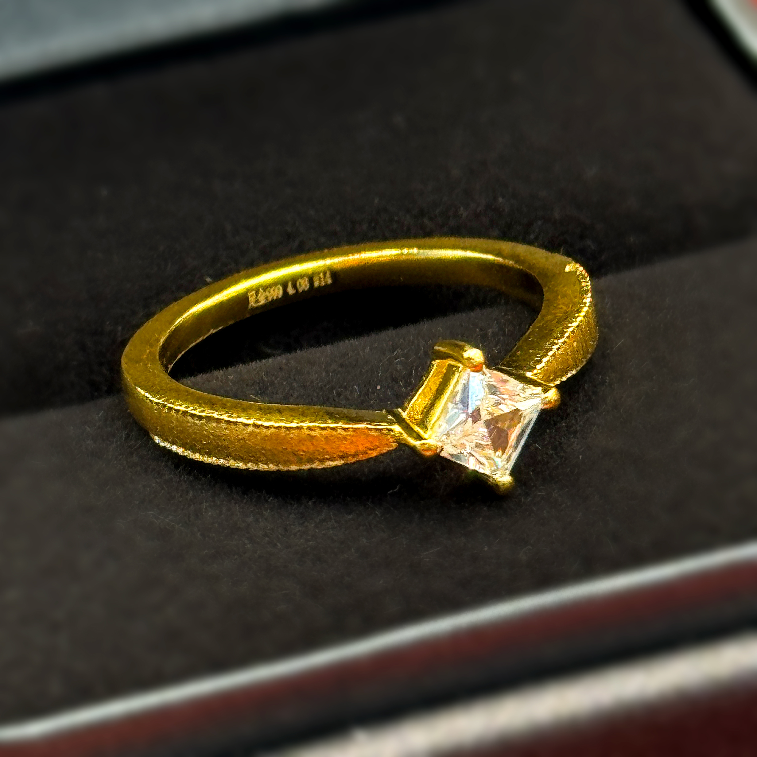 瑞意珠宝黄金足金999【公主方砖】戒指黄金首饰