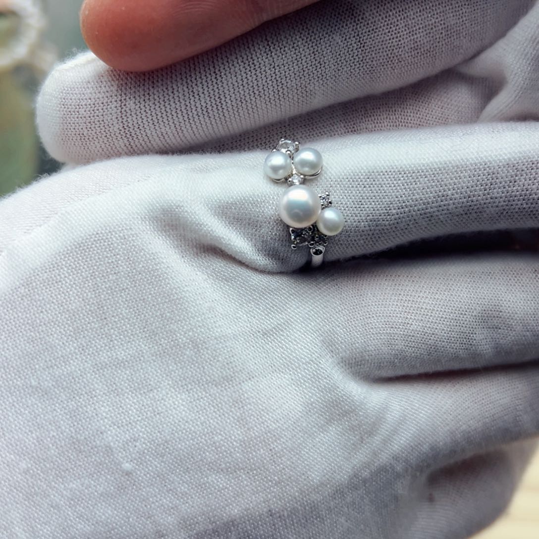 淡水珍珠戒指合金