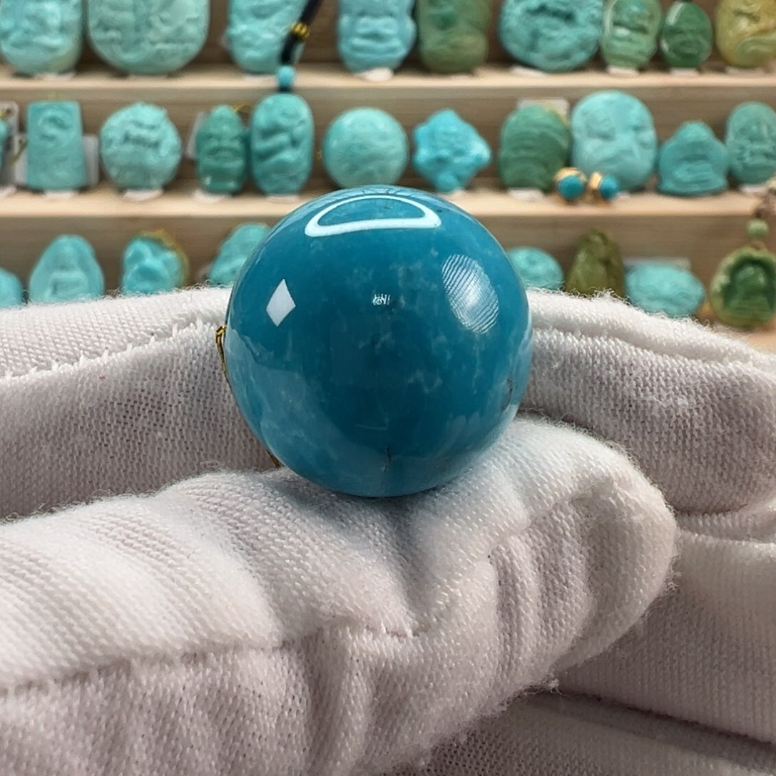 未镶嵌绿松石圆珠19.7mm