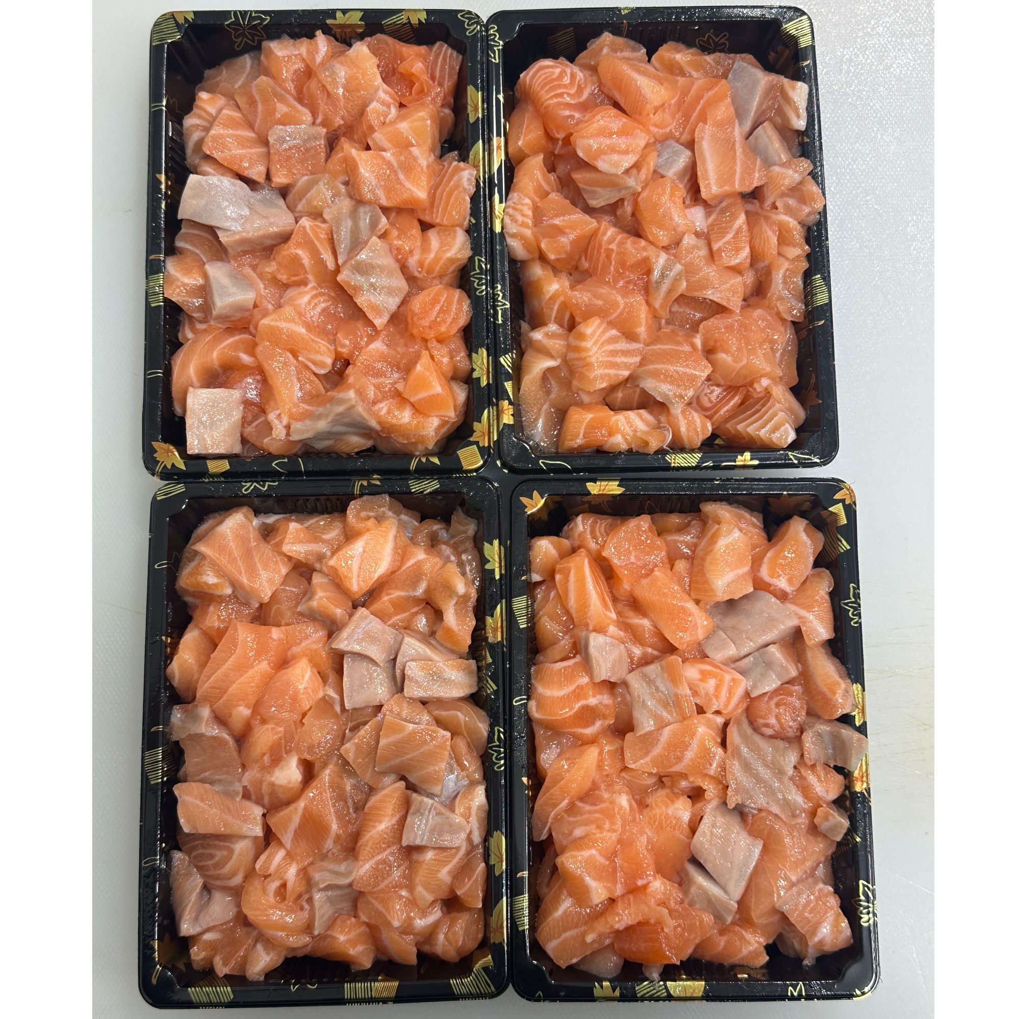 冷冻大西洋鲑鱼三文鱼尾粒 （熟吃款，不可生吃）250克一盒，一份4盒 