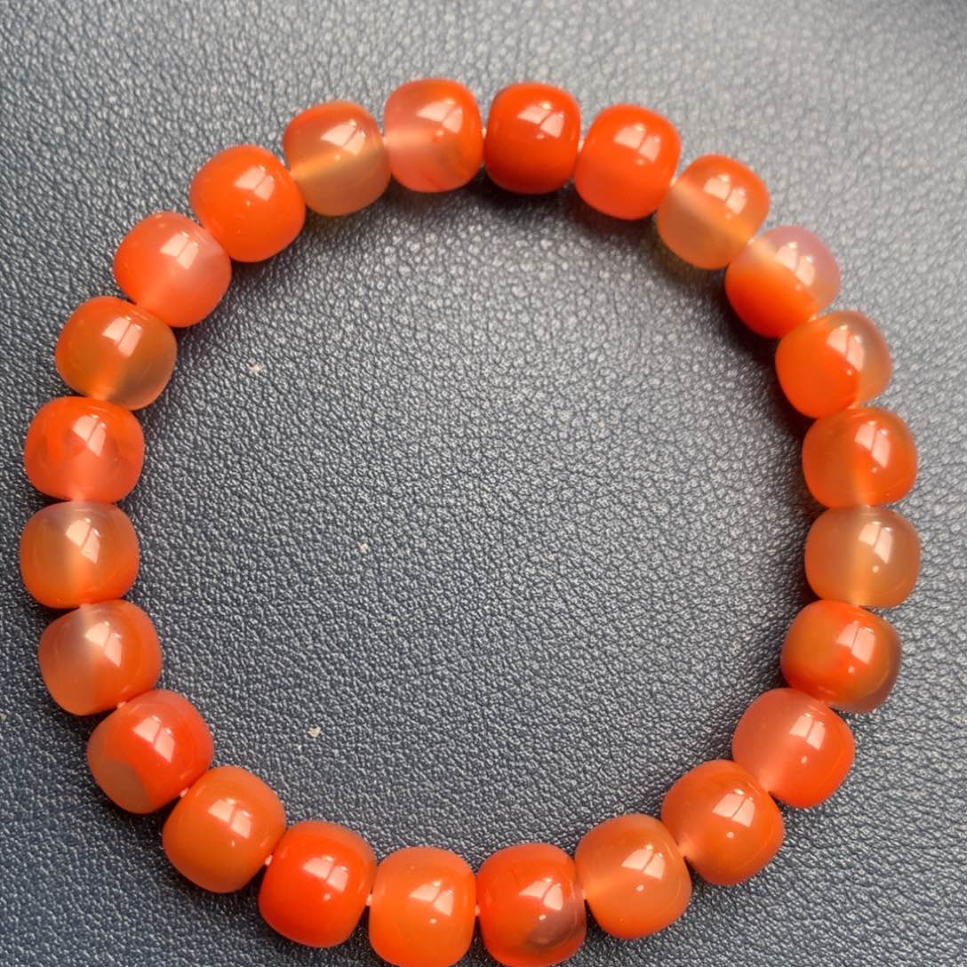 南红玛瑙未镶嵌保山天然原矿南红8mm+飘花手串