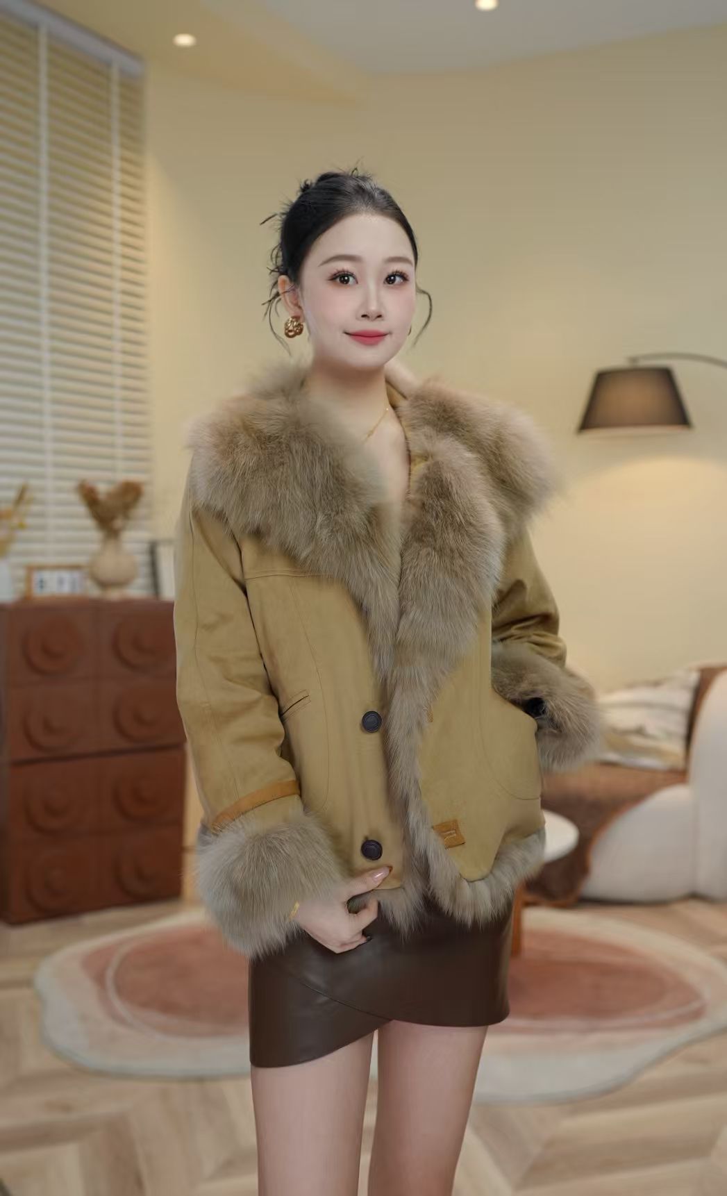 2025外套女秋冬爆款网红毛毛外套洋气115破破