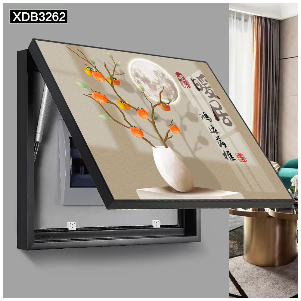 暖居款简约遮挡配电箱餐厅铝合金边框电表箱装饰画装饰挂画