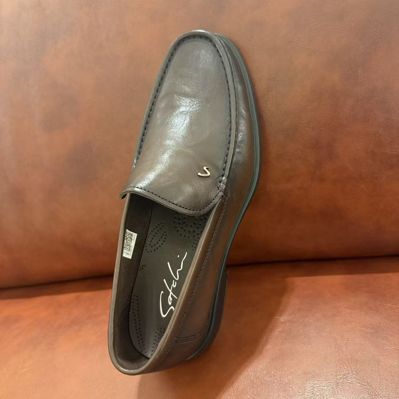 男士头层牛皮一脚蹬商务款皮鞋