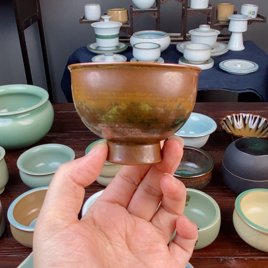 朱砂胎结晶釉主人杯 不开片 