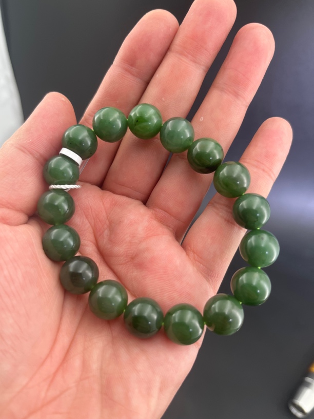 和田玉天然碧玉手串卡12