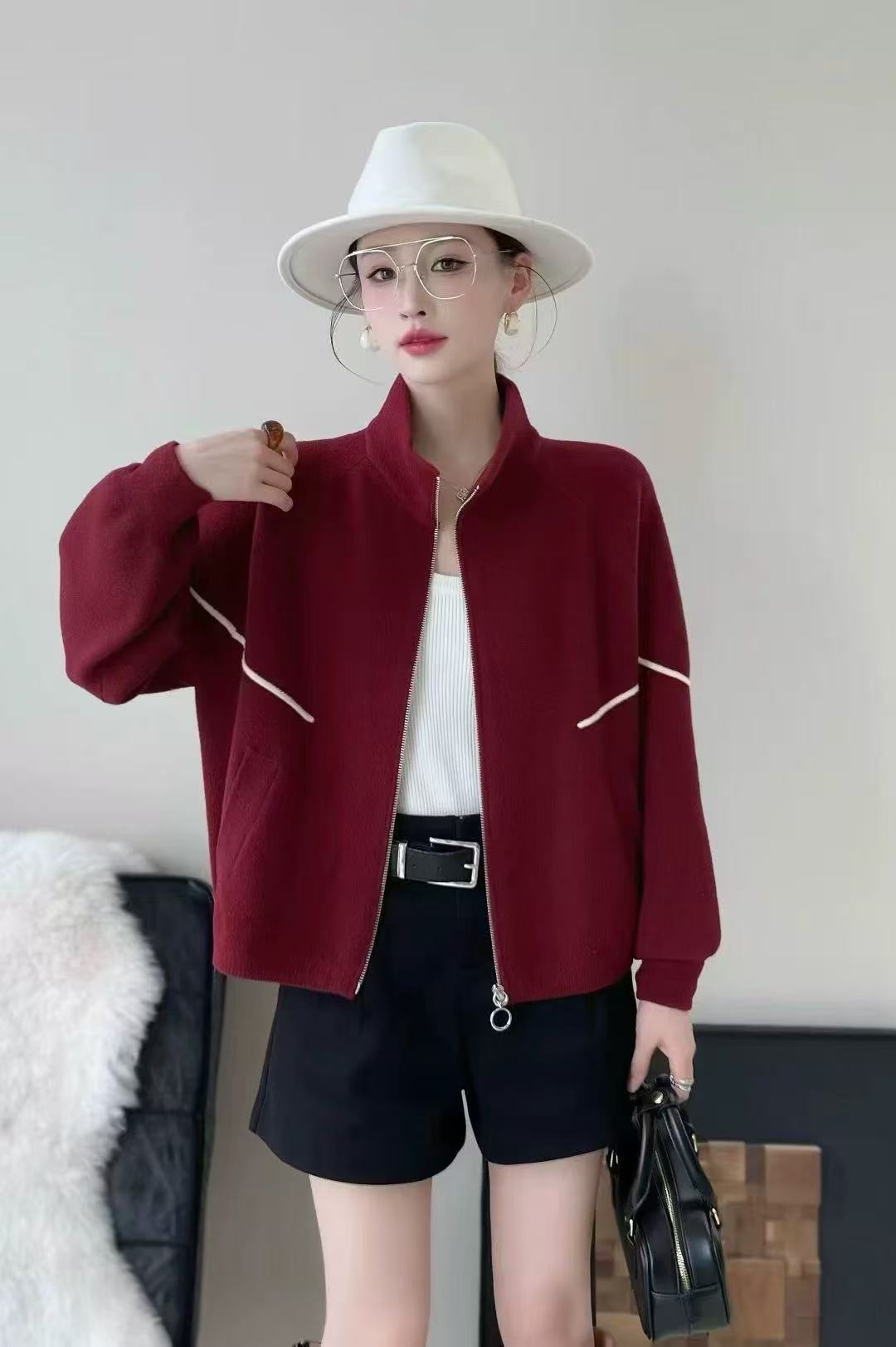 欧洲站乌衣轩秋冬季新款宽松时尚百搭拉链外套女