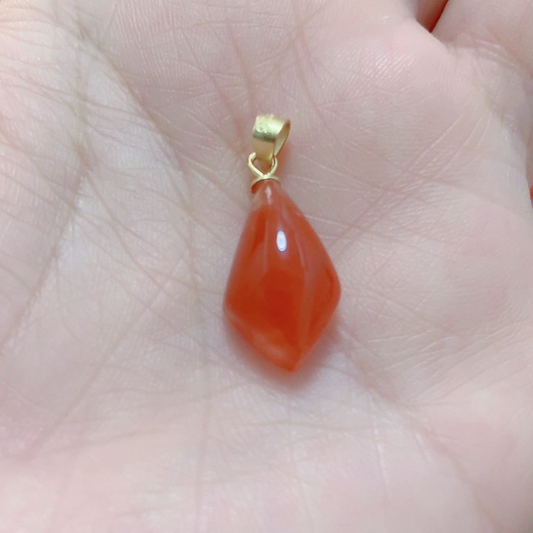 南红玛瑙吊坠(不含链)银S925镶嵌