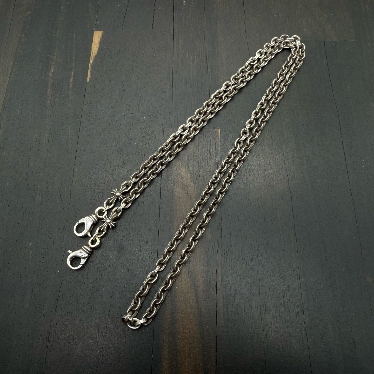 75cm Chrome Hearts 克罗心 新款 双龙虾扣 paperchain 项链