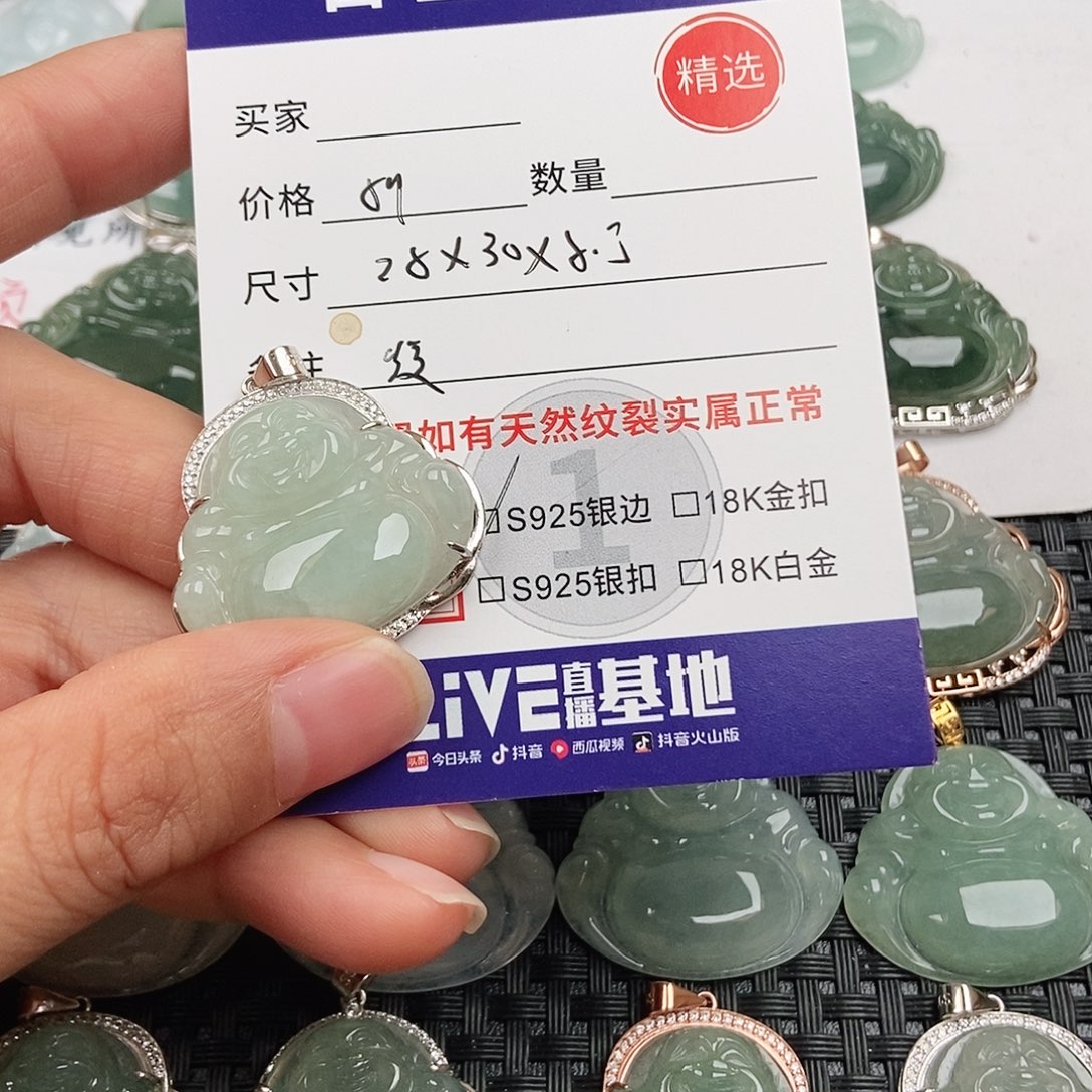 翡翠银S925镶嵌颈饰