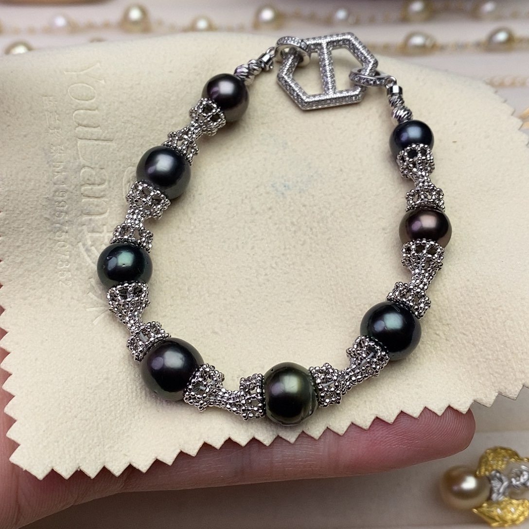 海水珍珠手绳银S925镶嵌