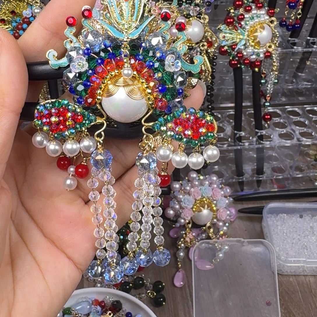 欣***欣古风刀马旦发簪发饰