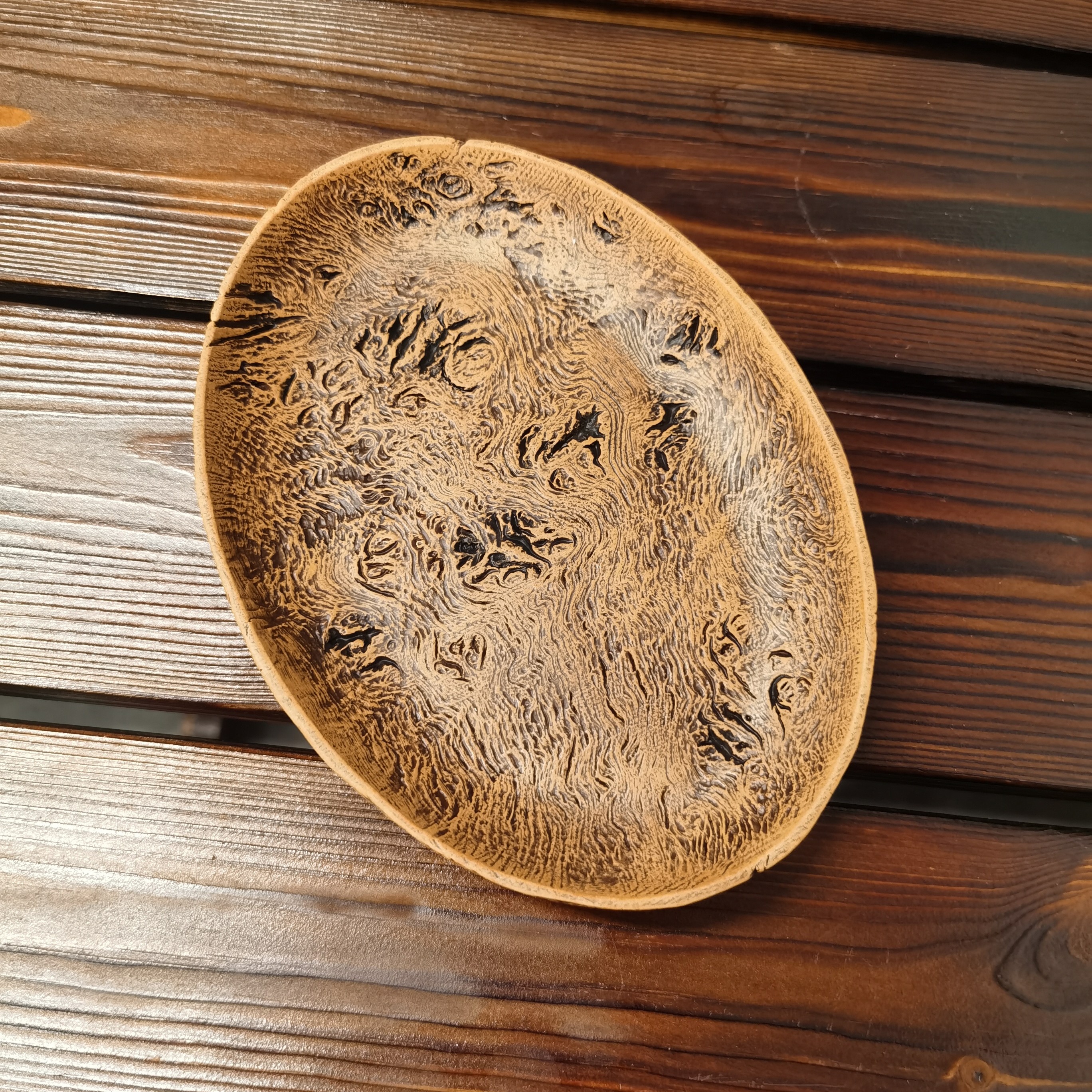 紫砂柴烧做旧工艺椭圆形壶承干泡台 长18cm宽13cm