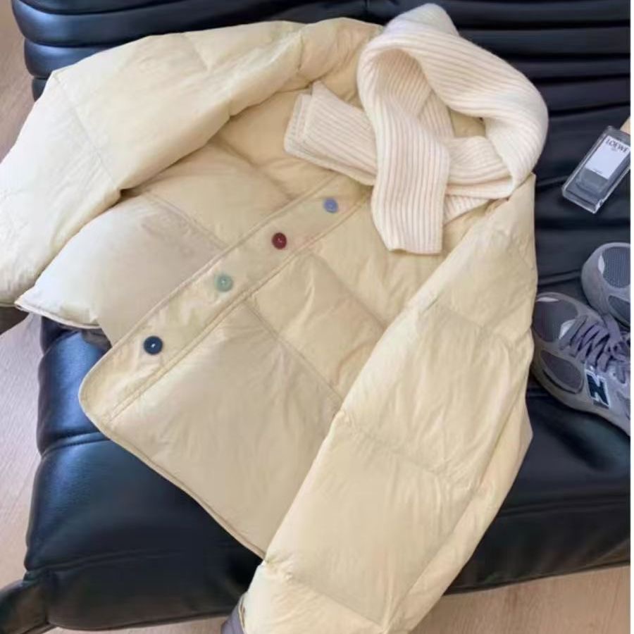 【送围巾】短款宽松百搭棉衣棉服加绒加厚款圆领立领常规网红