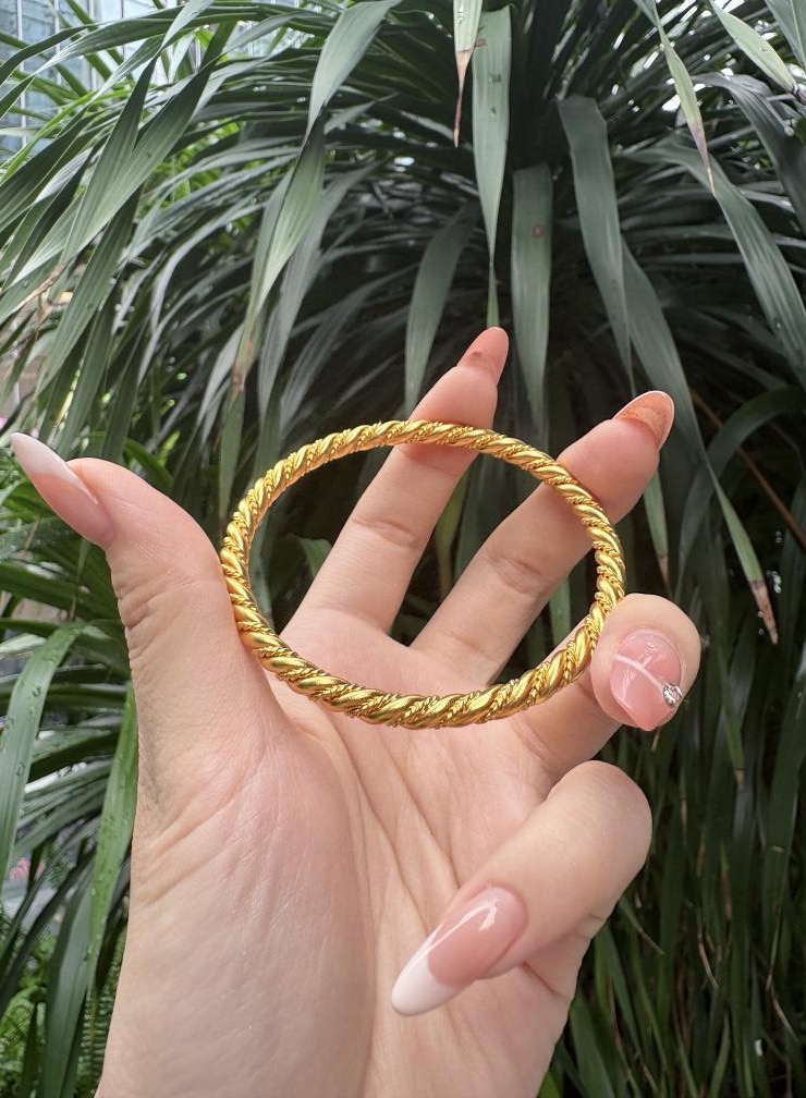 足银手镯 【麻花手镯】时尚百搭实心精美