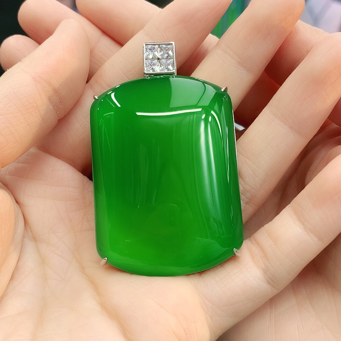 银S925镶嵌吊坠玛瑙/玉髓