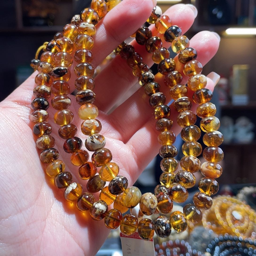 琥珀手链未镶嵌8m花珀