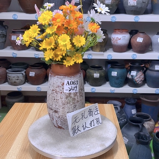 红陶手工制作工艺花盆