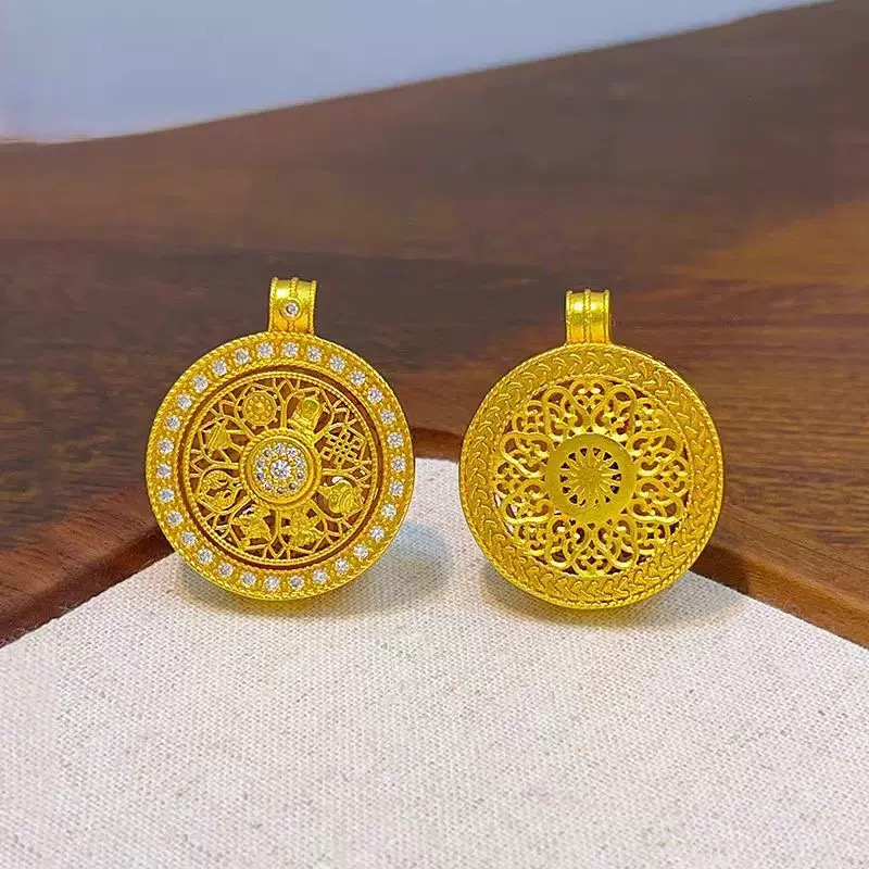 莫桑石八宝罗盘吊坠aaa19