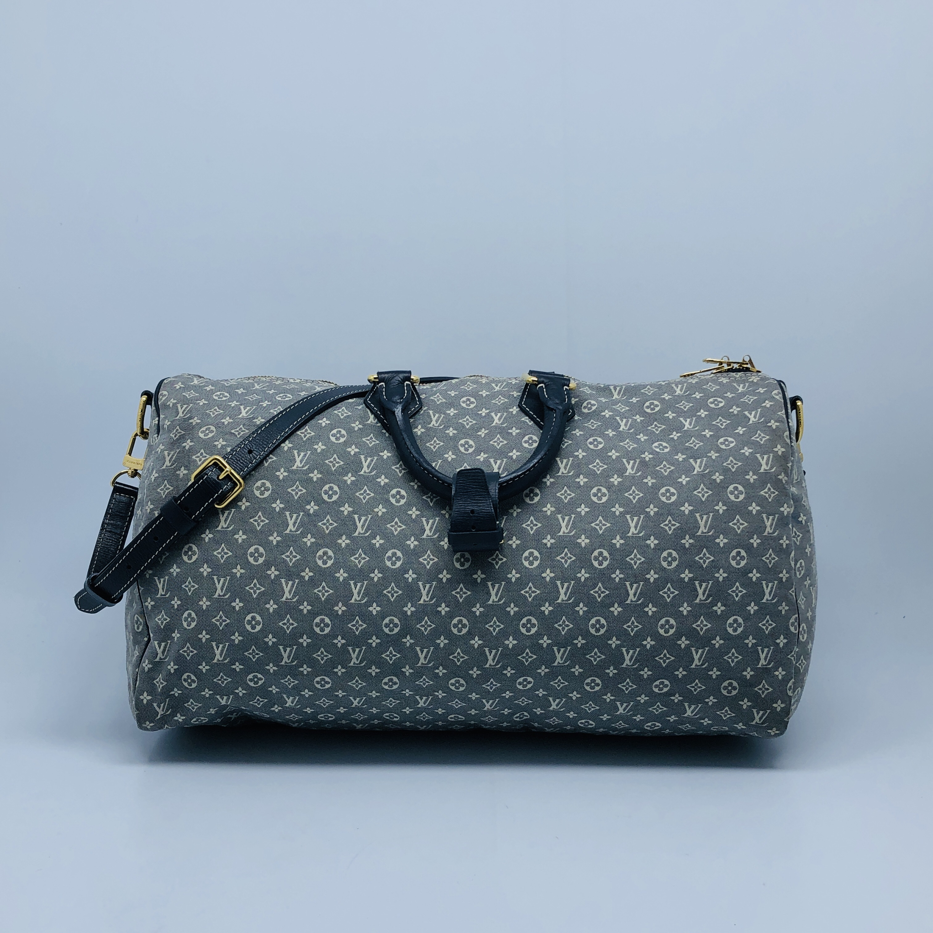 99新 LouisVuitton/路易威登 灰色丹宁旅行袋/4609号 45寸