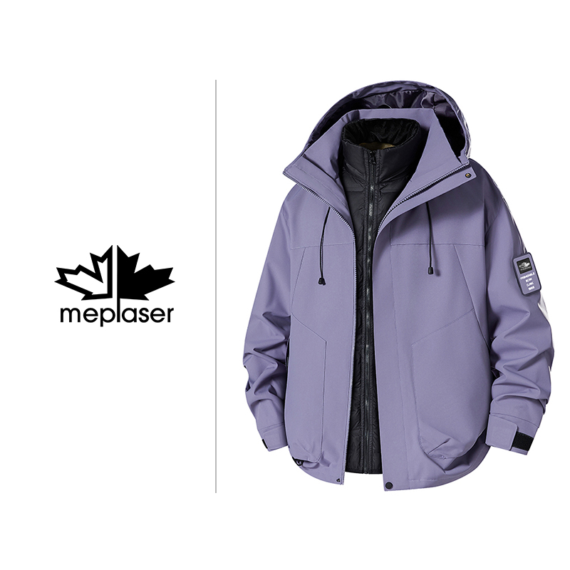 2562三合一冲锋衣90白鸭绒加厚登山服可拆卸防风防水