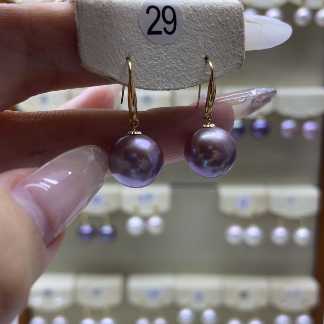 淡水珍珠耳饰18K金镶嵌