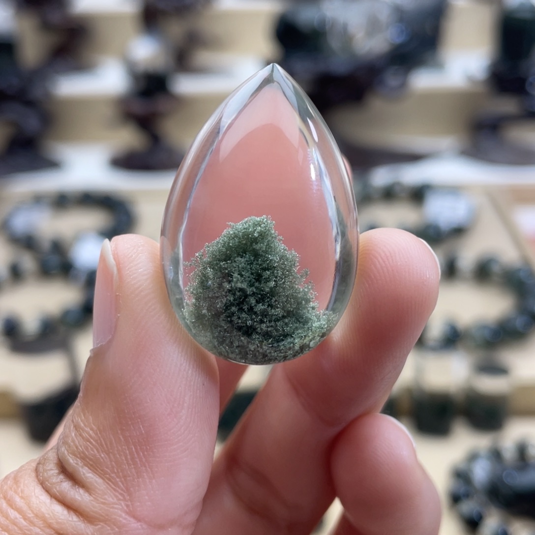 水晶颈饰未镶嵌绿幽灵吊坠