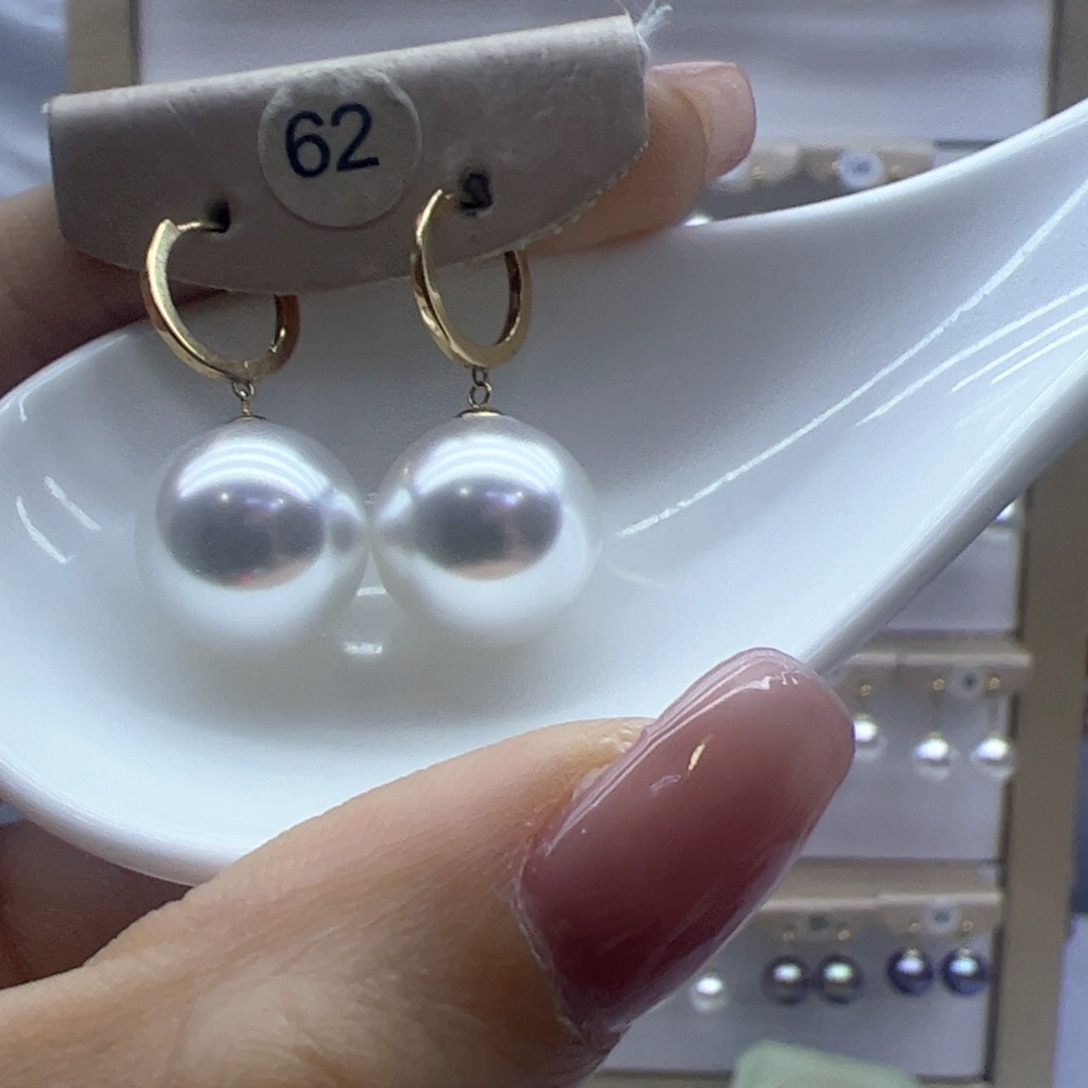 淡水珍珠耳饰18K金镶嵌