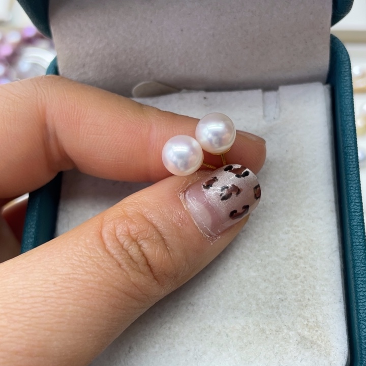 海水珍珠耳饰银S925镶嵌