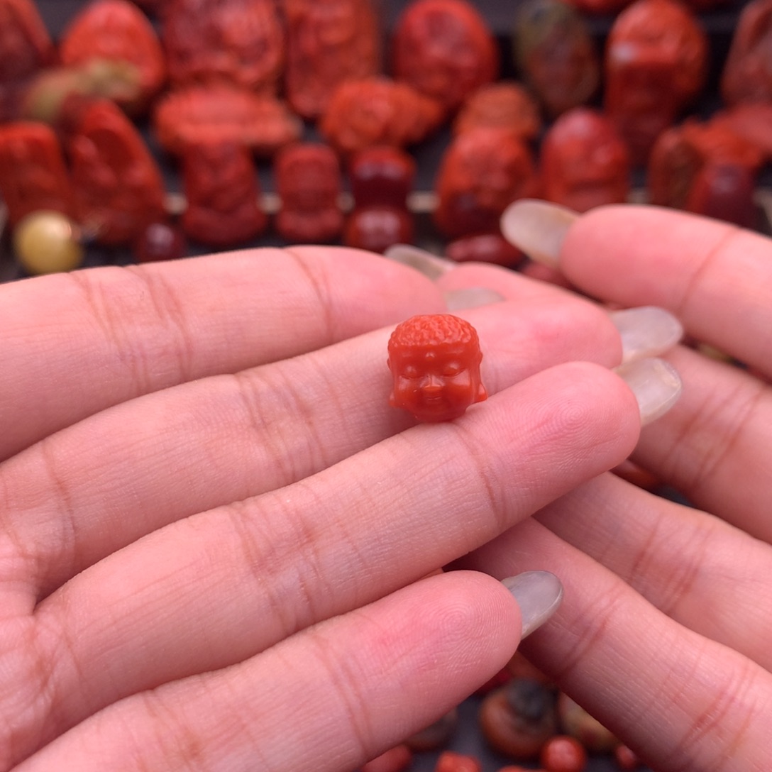 南红玛瑙南红川料宝宝佛头10mm➕未镶嵌