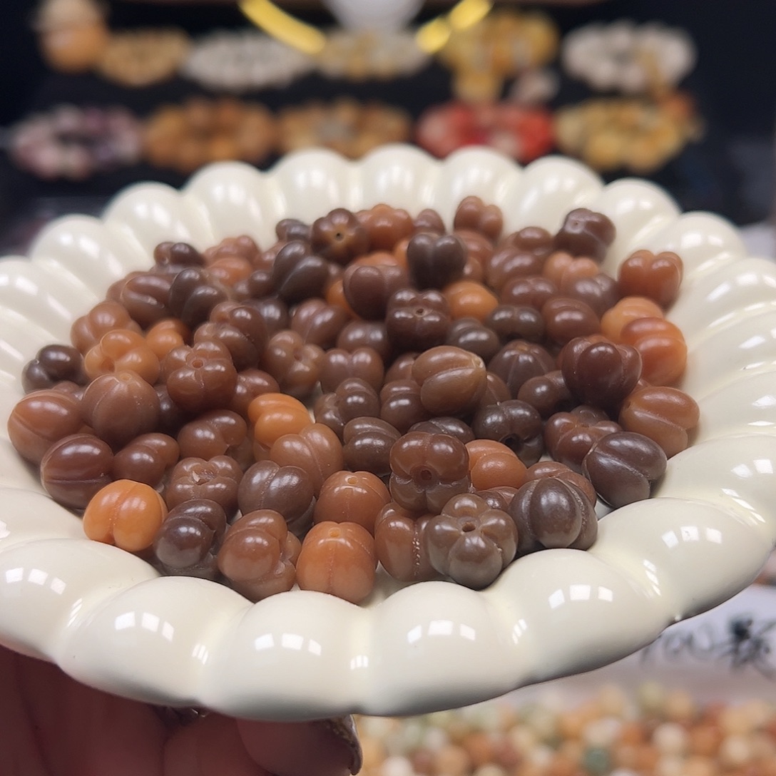 菩提根/象牙果手串老料咖桂花30颗