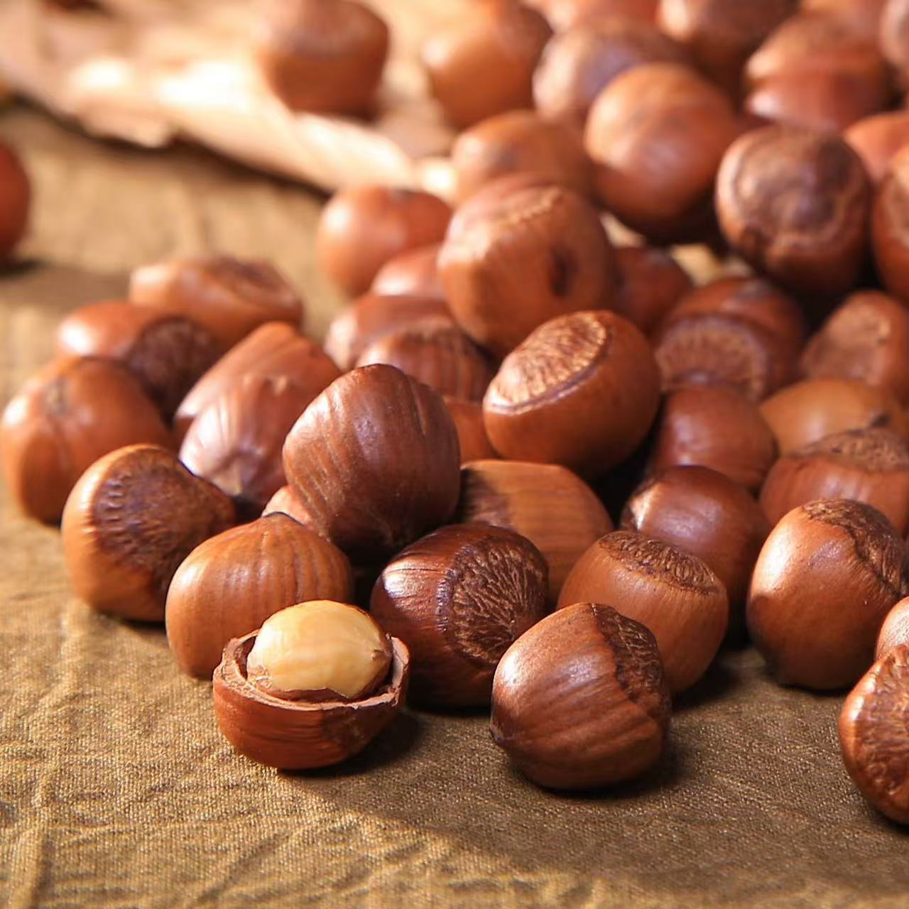 猪猪李家东北山上糖炒薄皮小榛子