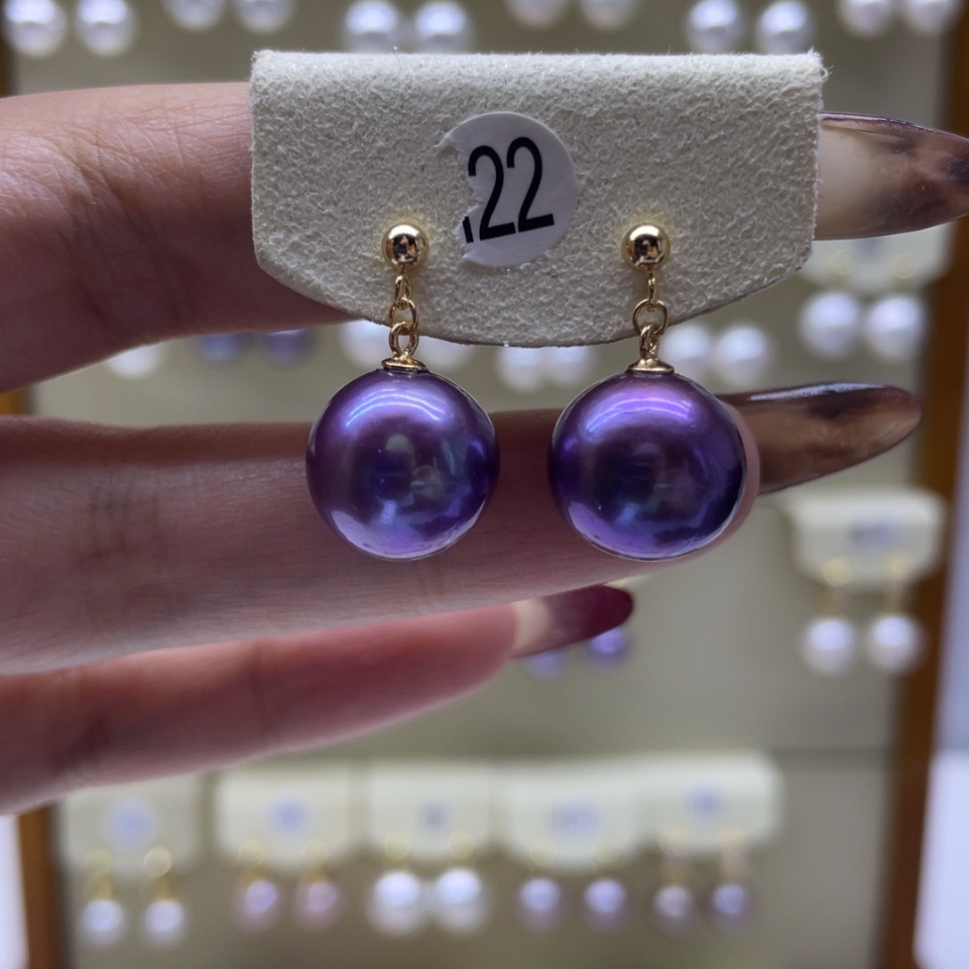 淡水珍珠耳饰银S925镶嵌