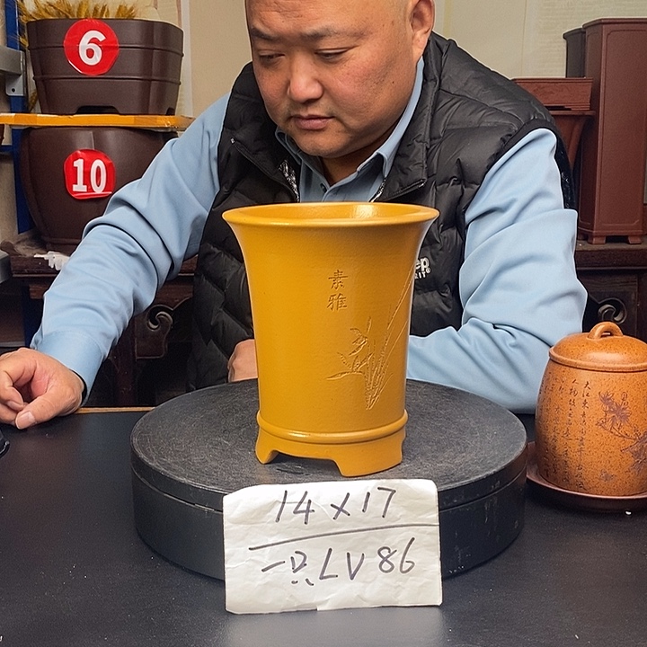 紫砂花盆货号一只