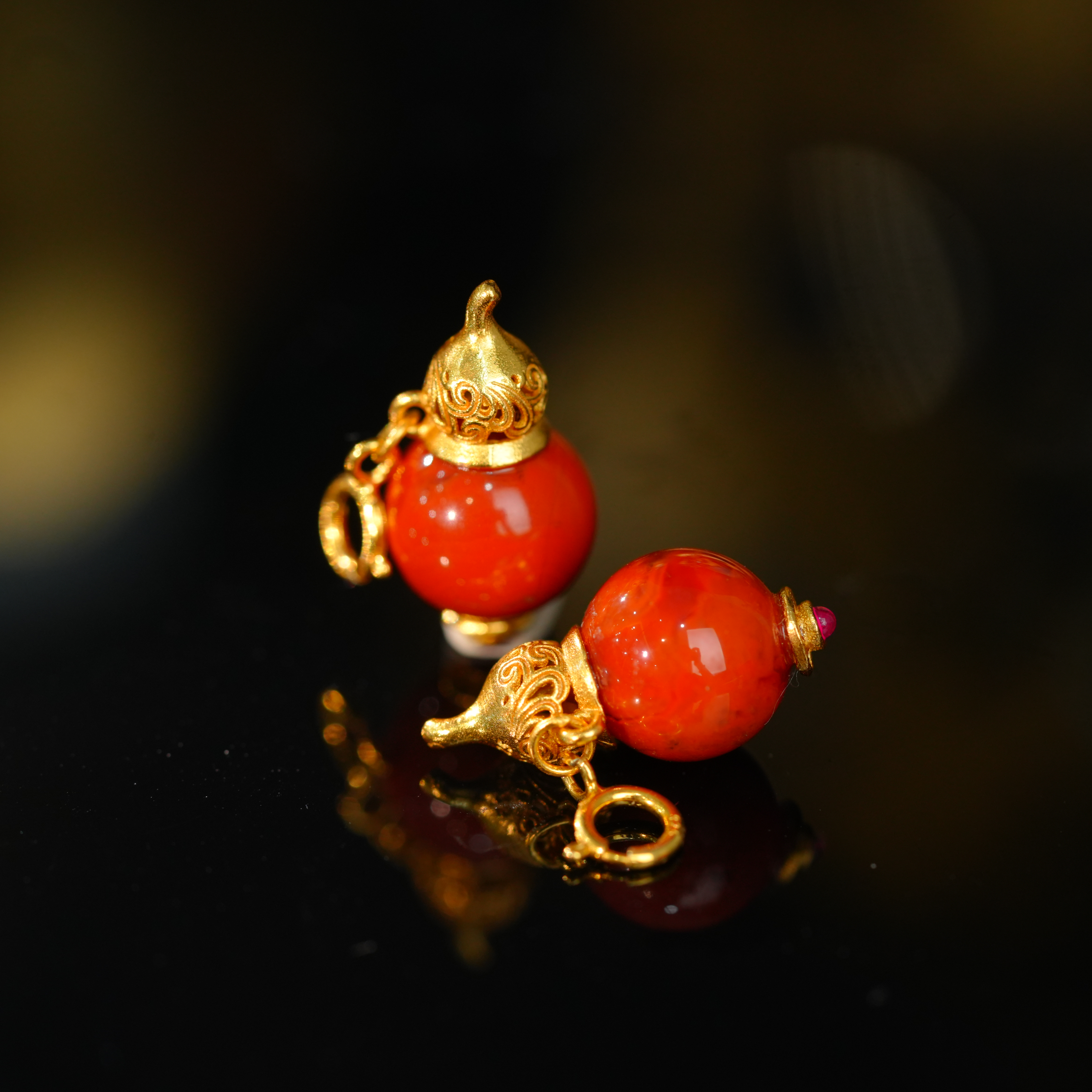 【初见珠宝】S925银南红吊坠3-1CH361X41【多样性发一件】