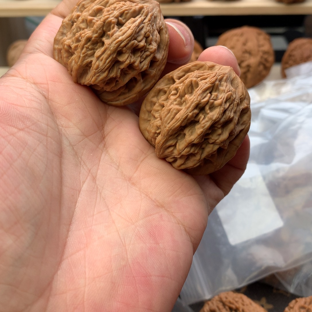 文玩核桃把件39尺全品无修虎头