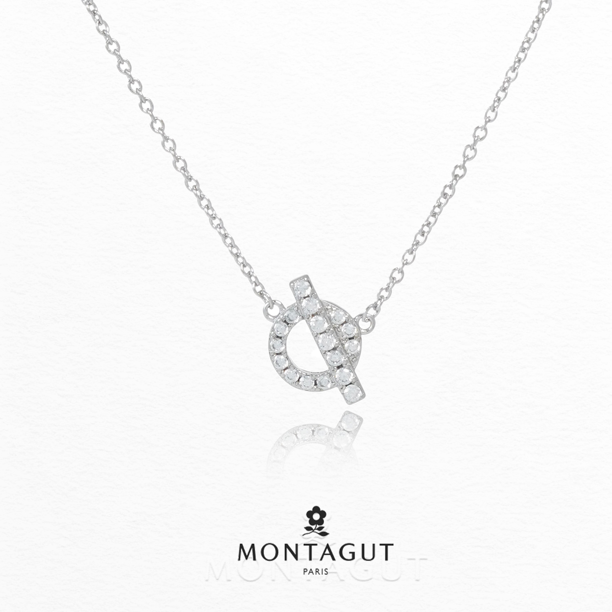 铜合金锆石项链 法国梦特娇轻奢系列形符号坠项链50cm【3920】JJ