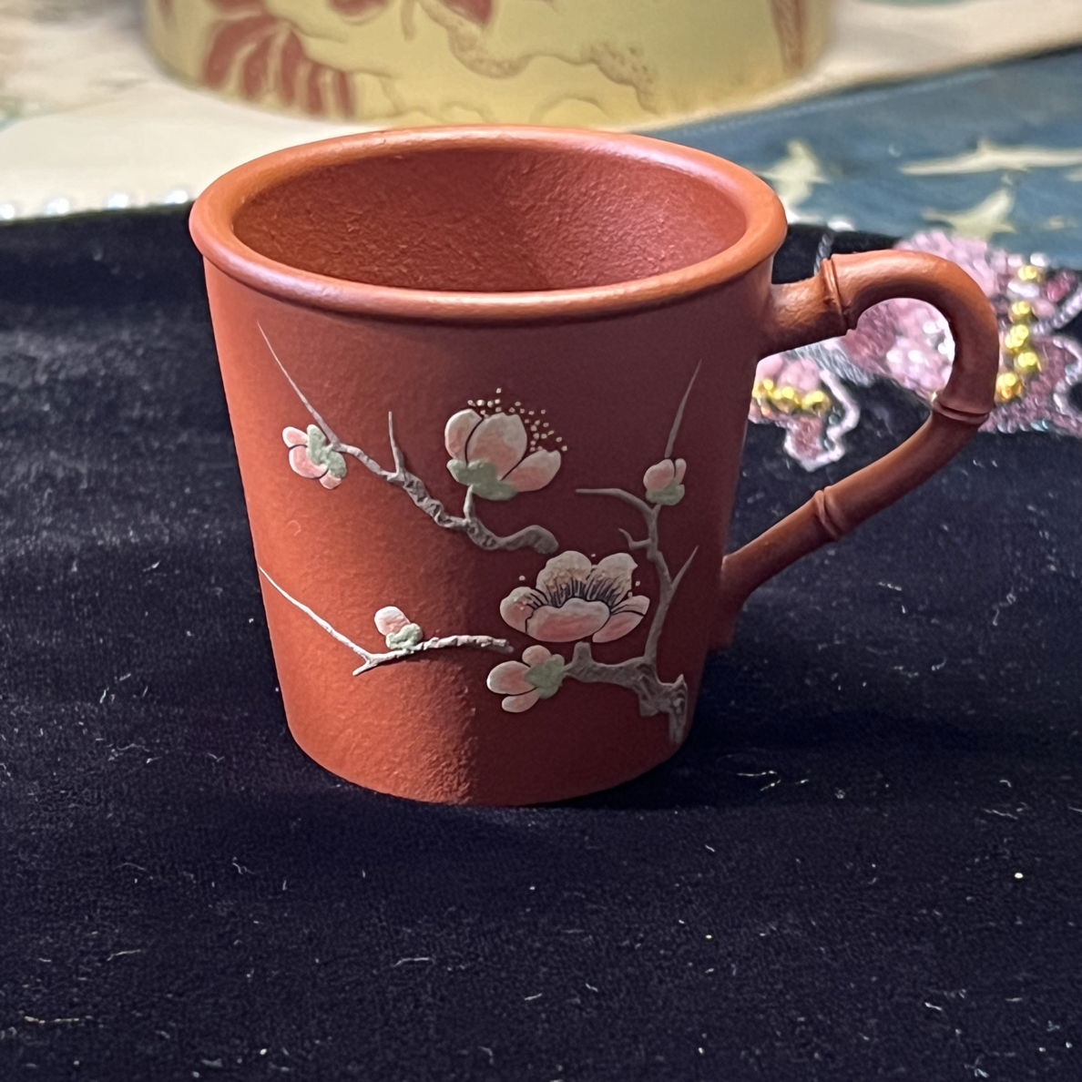 宜兴紫砂主人杯小红泥手把杯80cc