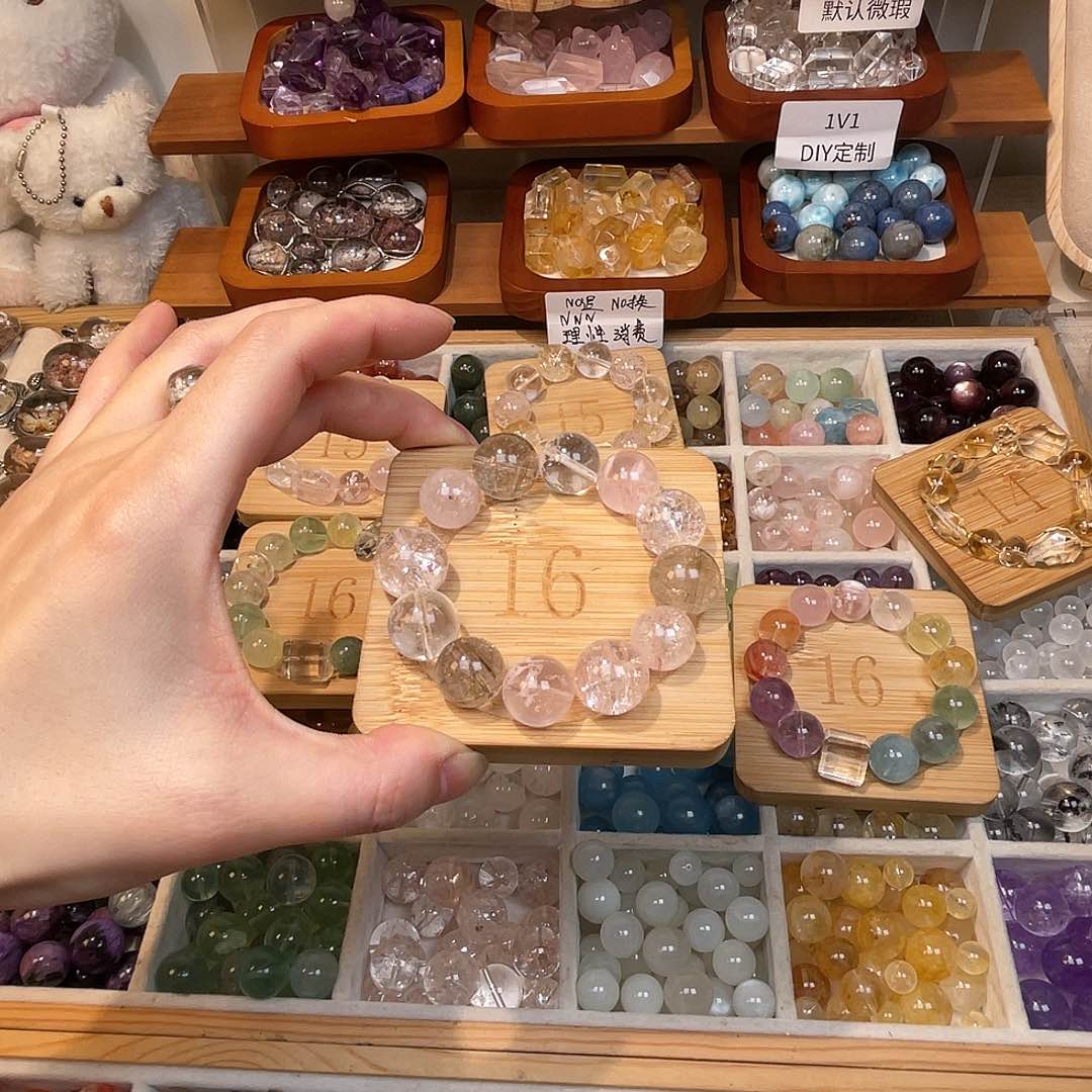 烟晶手链合金A****品水晶
