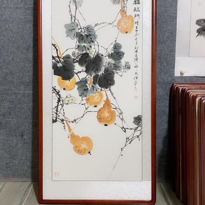 【闪购商品】国画书画作品带框125×65厘米