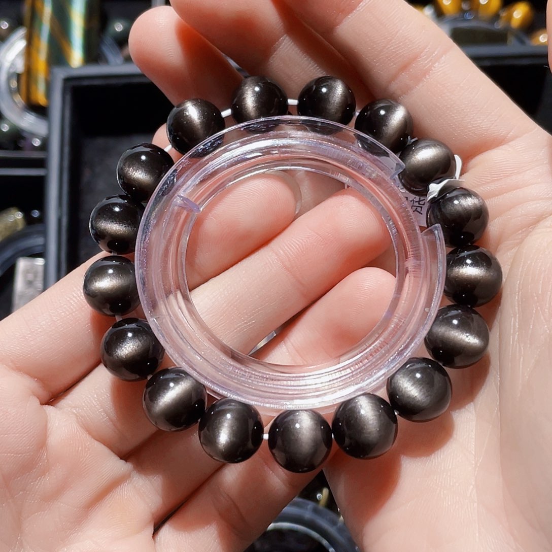 黑曜岩手链未镶嵌懒*獭