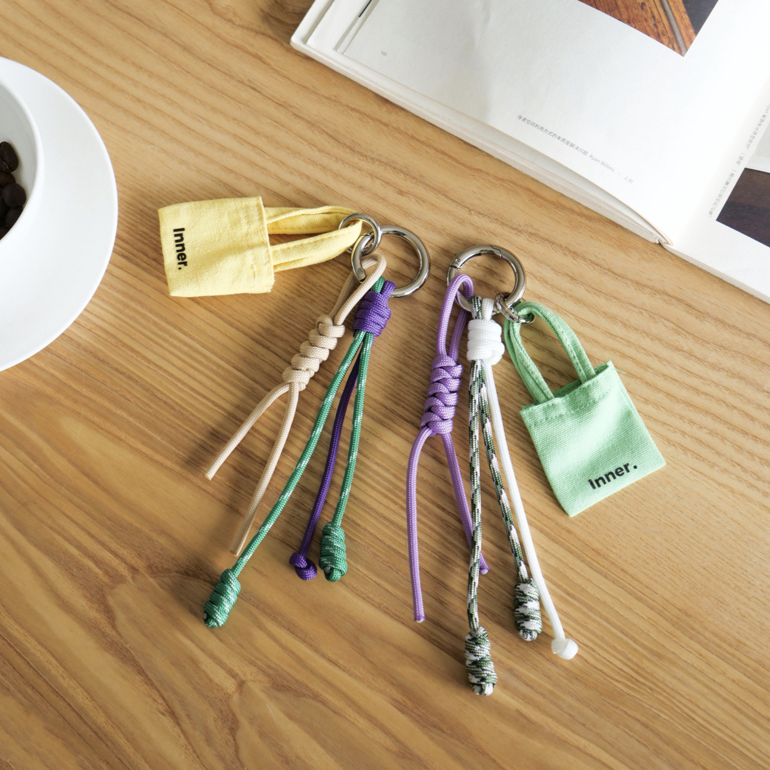 里面LM｜迷你购物袋挂件挂饰钥匙扣皮质包包钥匙挂件周边手工个性