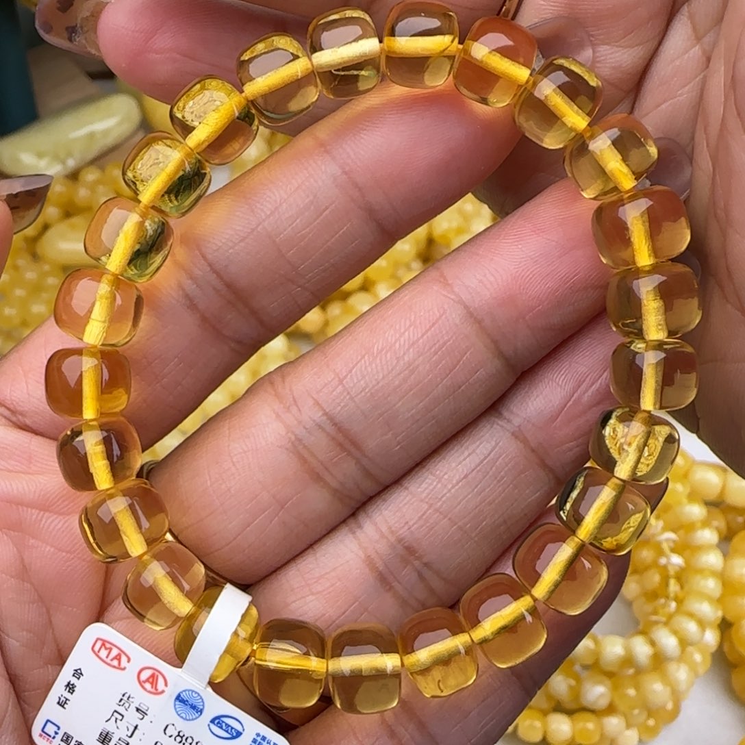 蜜蜡手链未镶嵌金珀老型手串