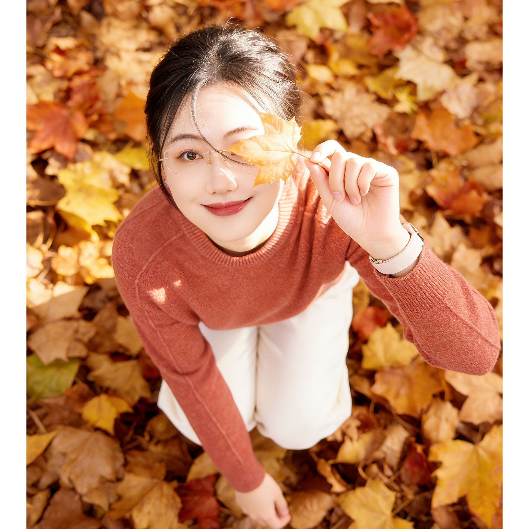 【小山羊/落叶像雪】“冬日温暖”花式小山羊绒圆领套头衫Y25-62