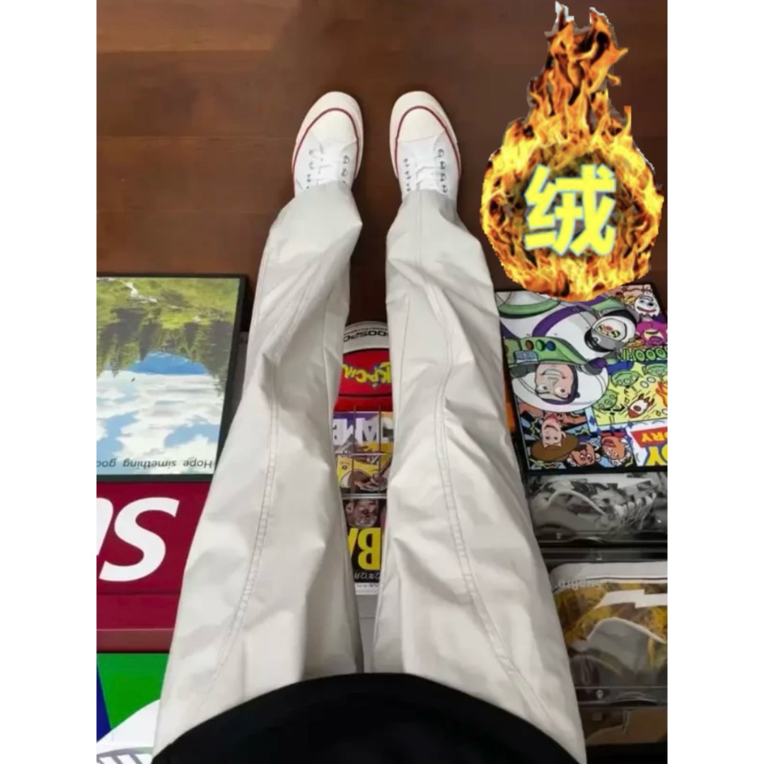 秋冬季新款美式高街潮流斜切冲锋裤男防风机能户外百搭加绒休闲裤